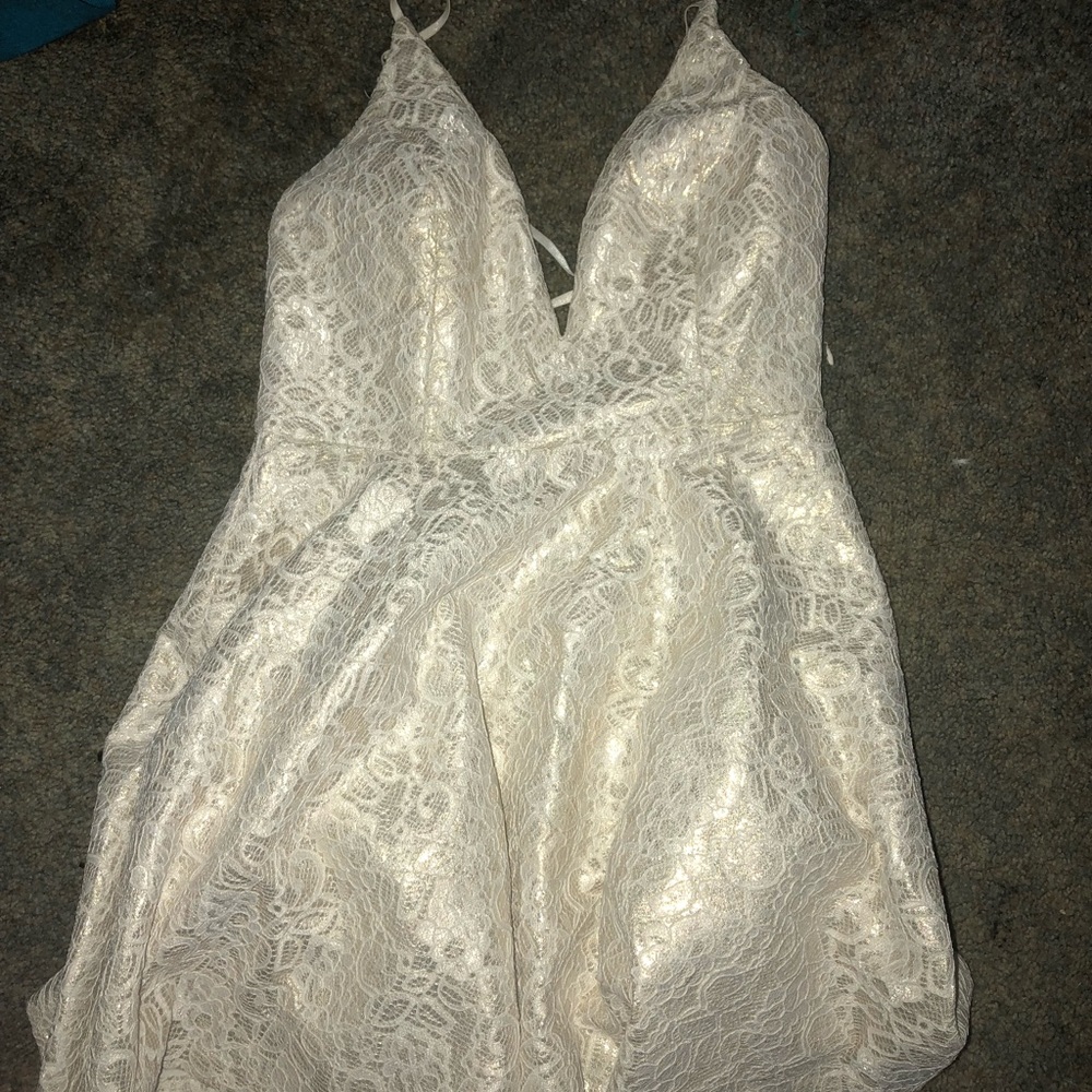 White Gold Shimmer Dress